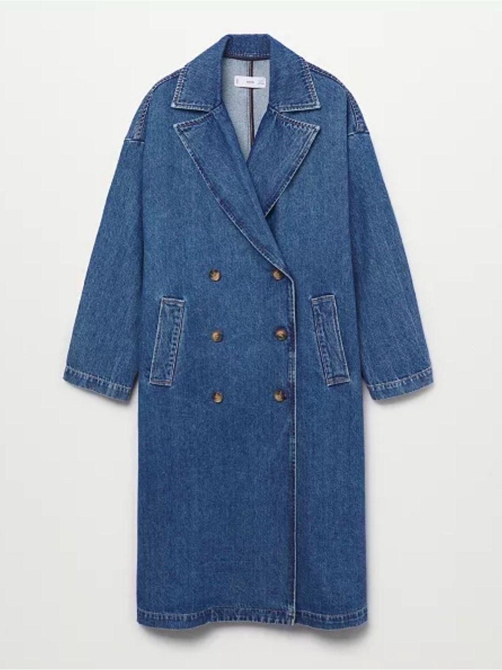 Mango Denim Double-Breasted Coat
